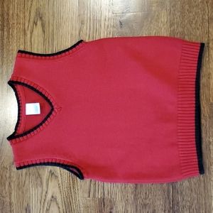 Boys Gymboree red & black v neck sweater vest size 3T